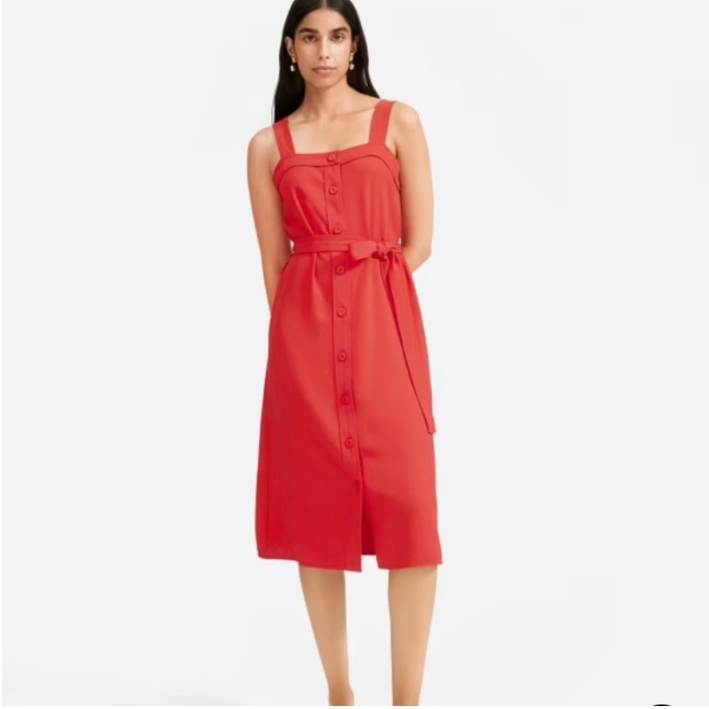 NWT Everlane Japanese Go Weave Red Picnic Dress - size 6